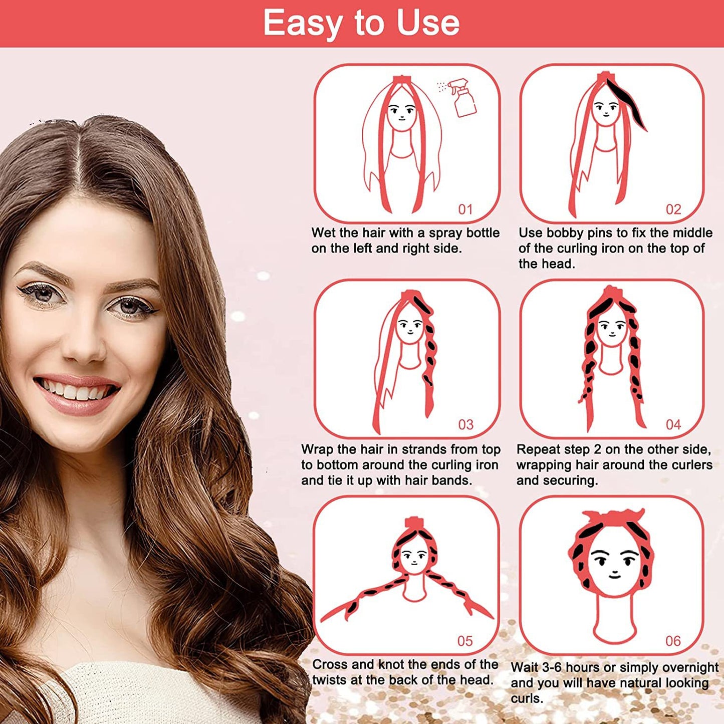 No Heat Hair Curling Rod Set
