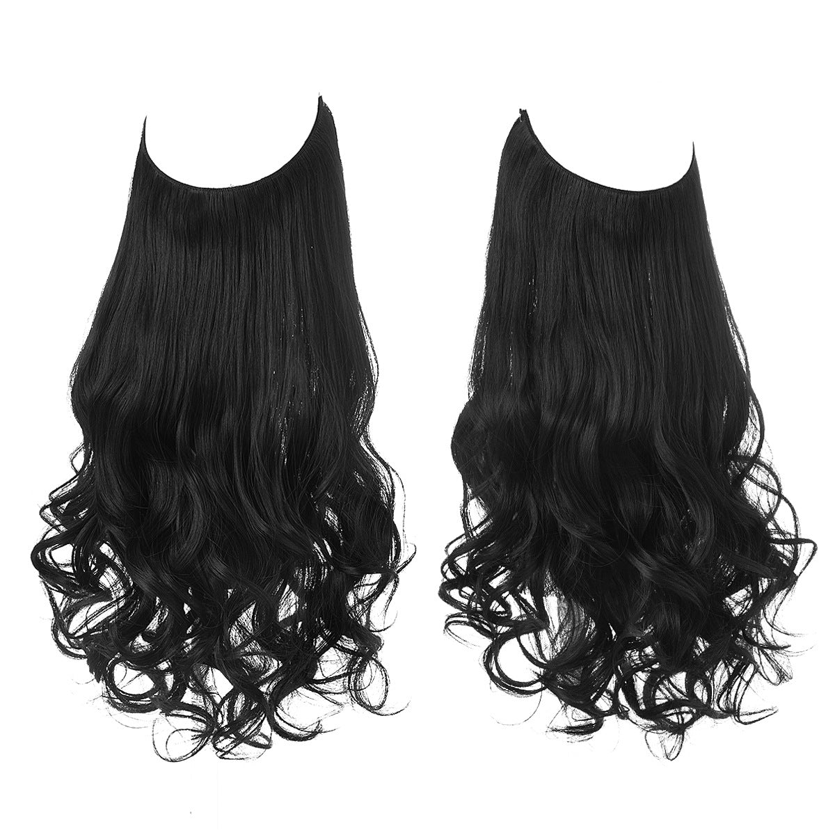 Invisible U-Shaped Hair Extensions Long Curly Synthetic Clip-in Ponytail