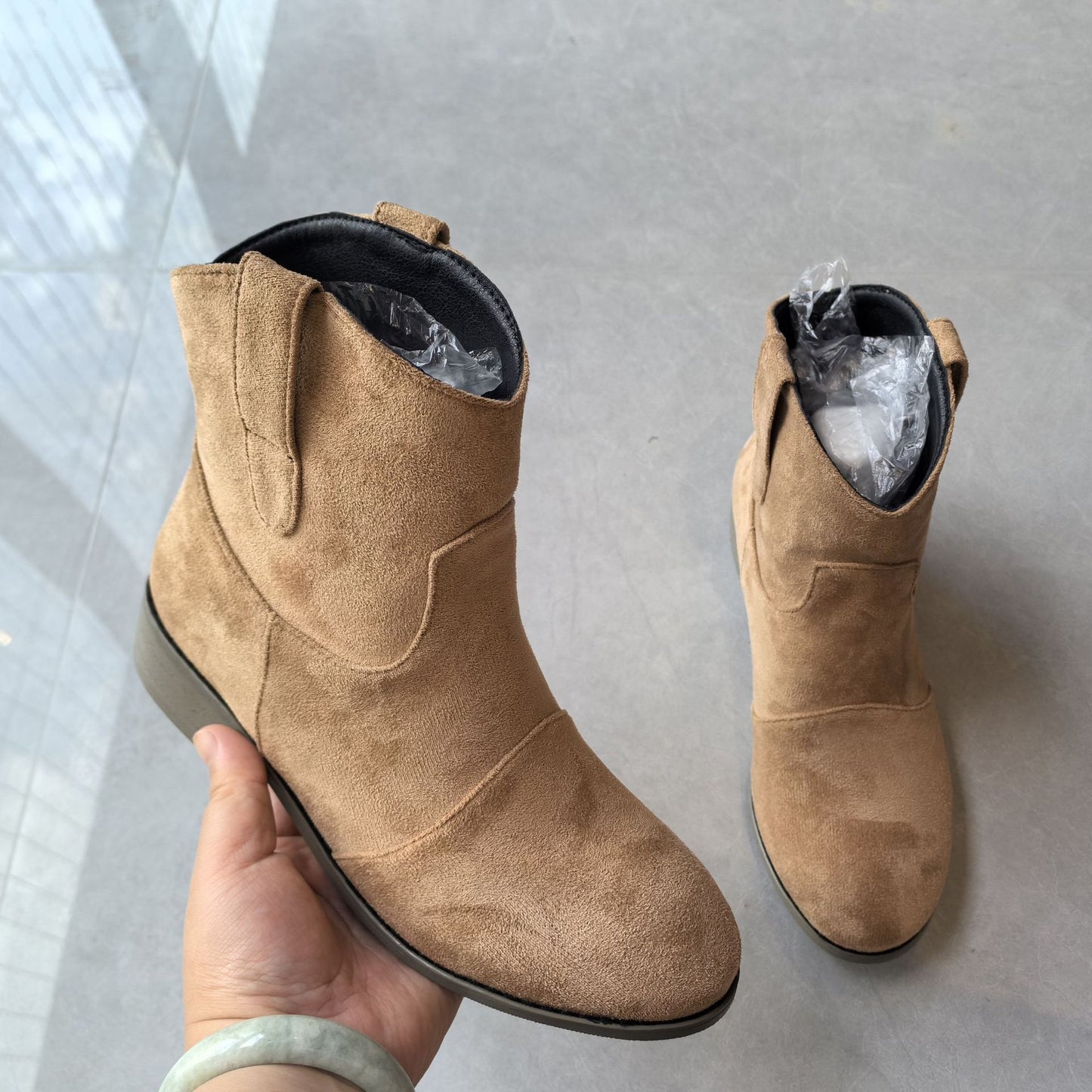 Vintage Suede Martin Boots with Round Toe