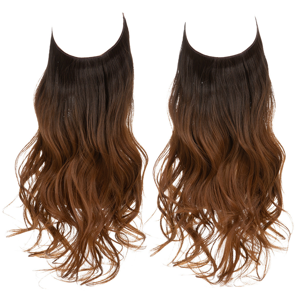 Invisible U-Shaped Hair Extensions Long Curly Synthetic Clip-in Ponytail
