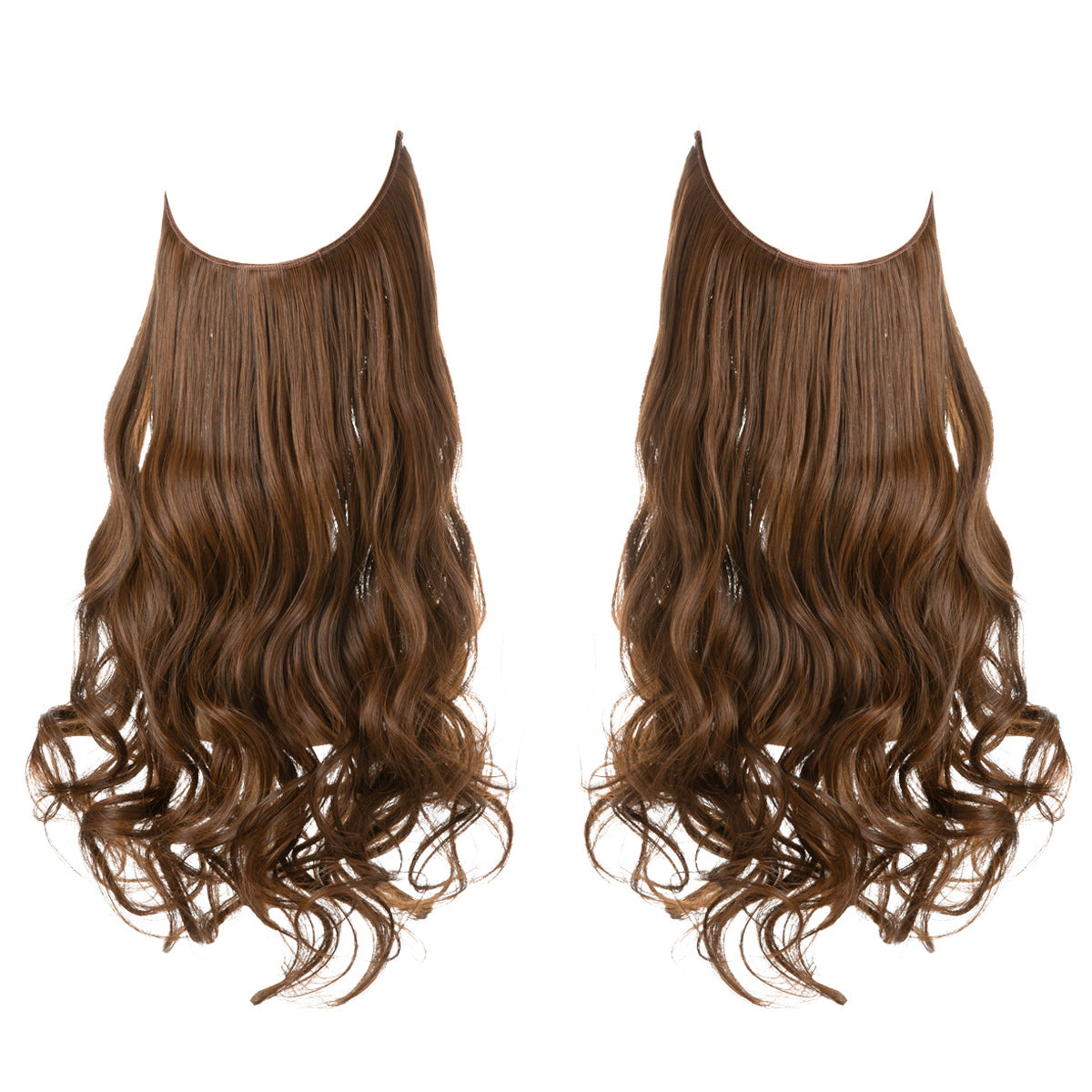 Invisible U-Shaped Hair Extensions Long Curly Synthetic Clip-in Ponytail