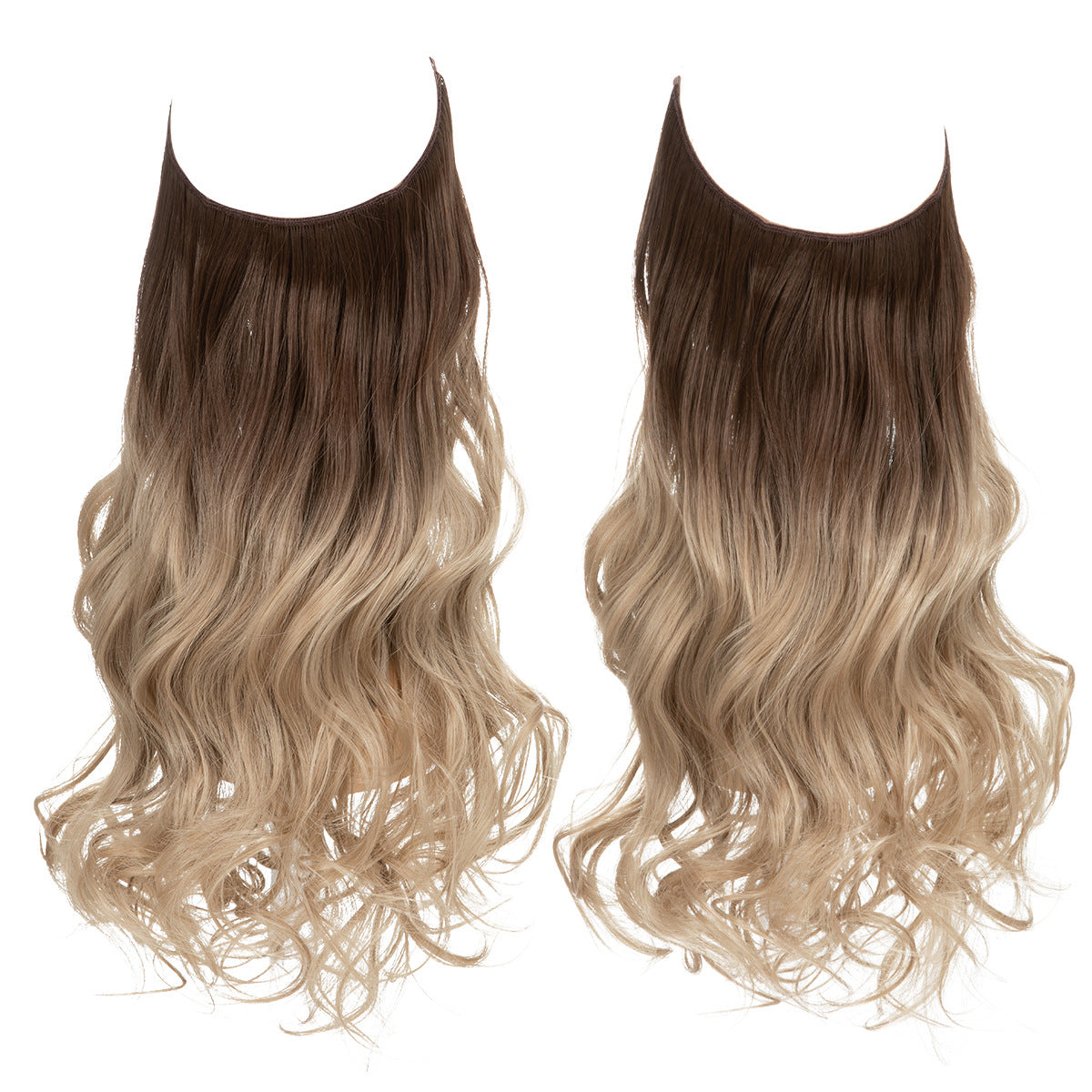 Invisible U-Shaped Hair Extensions Long Curly Synthetic Clip-in Ponytail