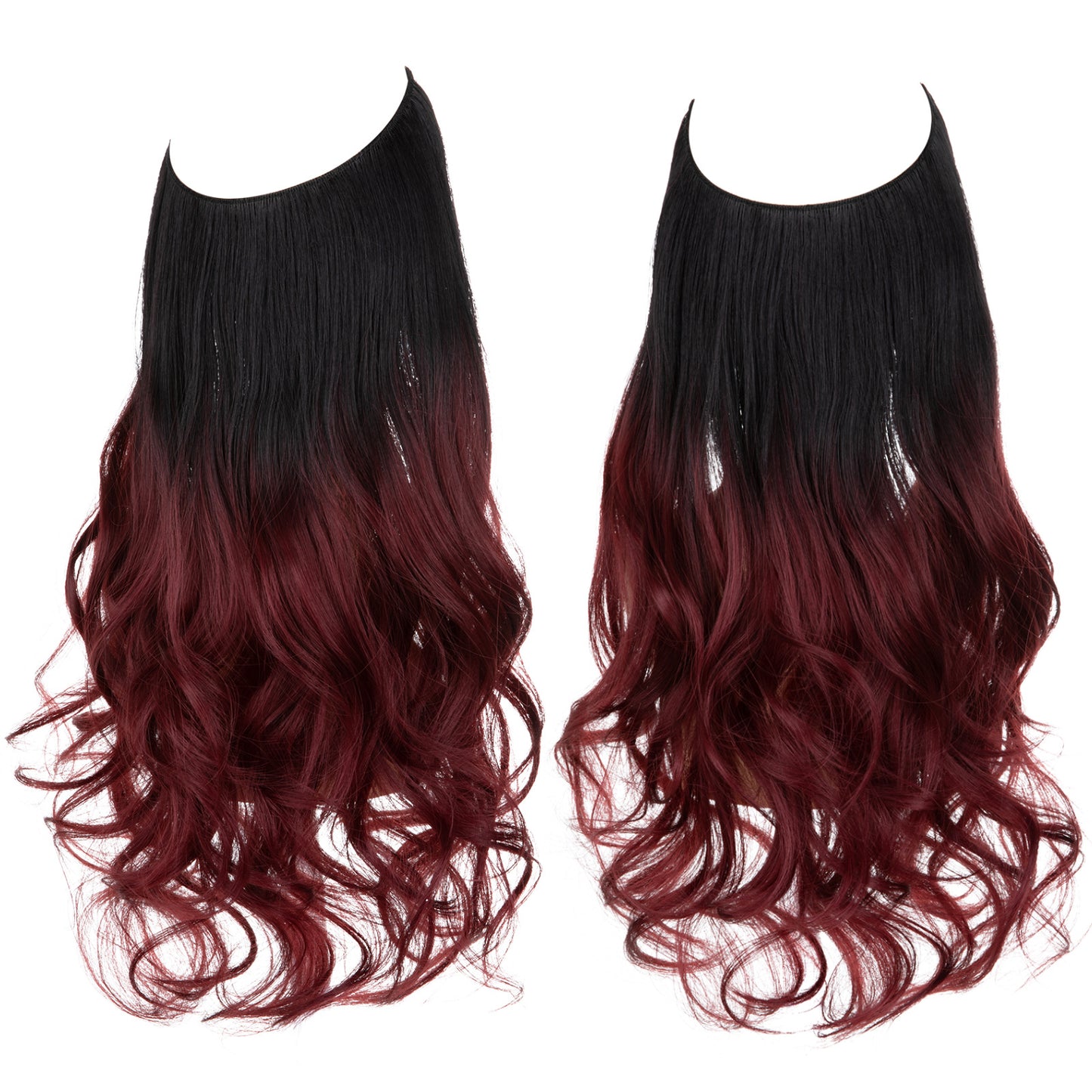 Invisible U-Shaped Hair Extensions Long Curly Synthetic Clip-in Ponytail