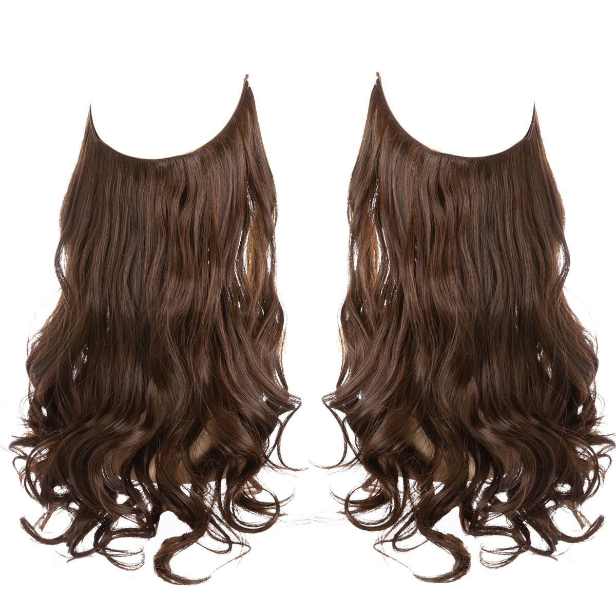 Invisible U-Shaped Hair Extensions Long Curly Synthetic Clip-in Ponytail