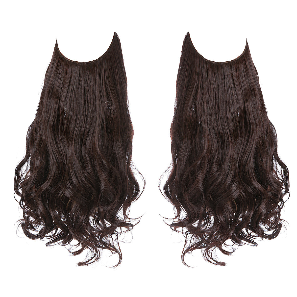 Invisible U-Shaped Hair Extensions Long Curly Synthetic Clip-in Ponytail