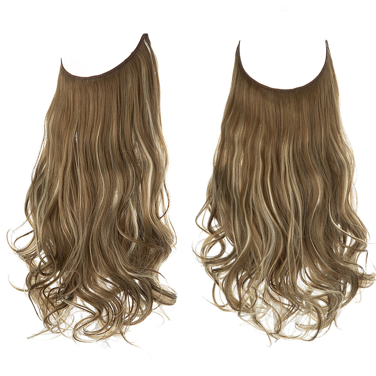 Invisible U-Shaped Hair Extensions Long Curly Synthetic Clip-in Ponytail