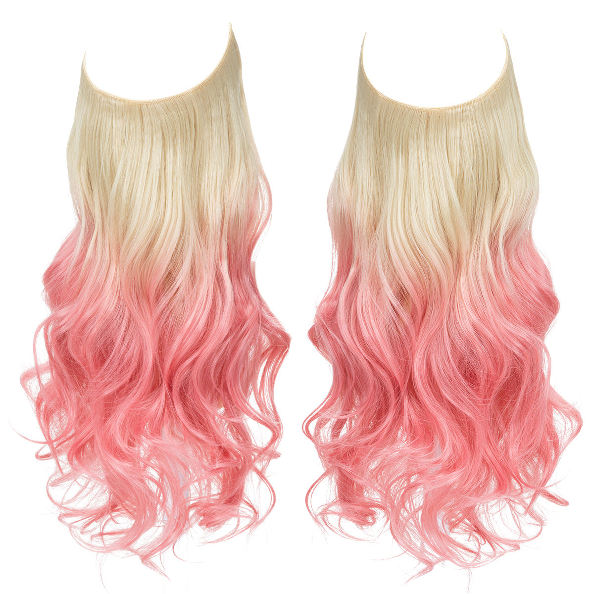 Invisible U-Shaped Hair Extensions Long Curly Synthetic Clip-in Ponytail