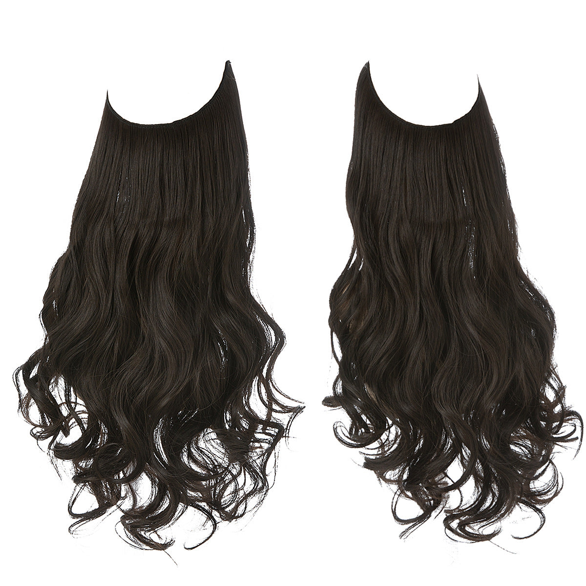Invisible U-Shaped Hair Extensions Long Curly Synthetic Clip-in Ponytail