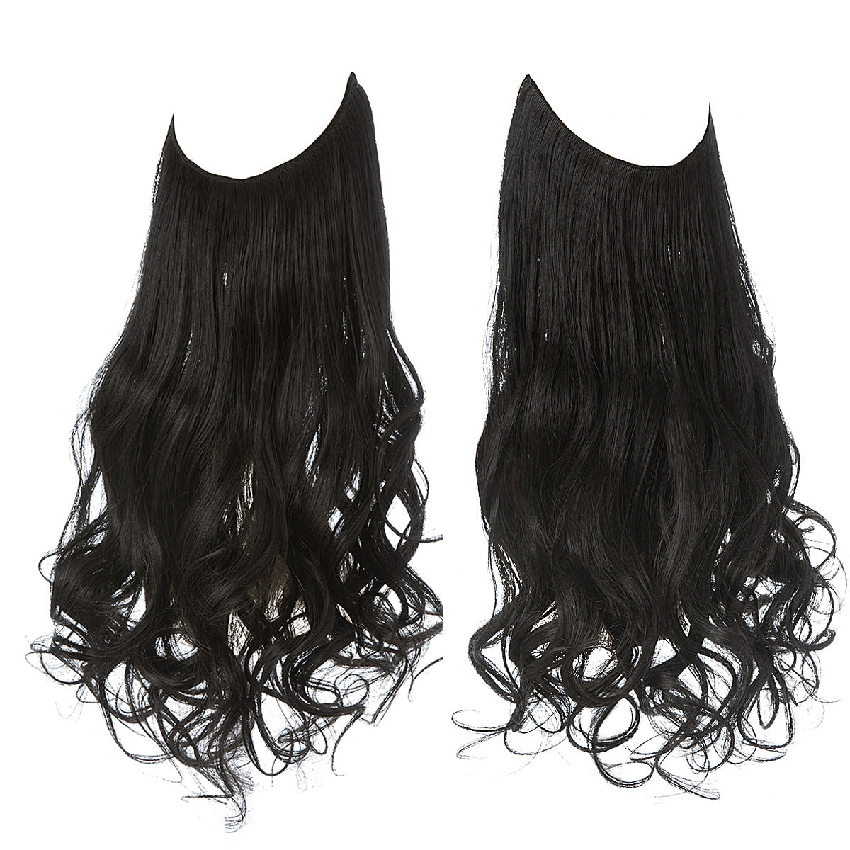 Invisible U-Shaped Hair Extensions Long Curly Synthetic Clip-in Ponytail