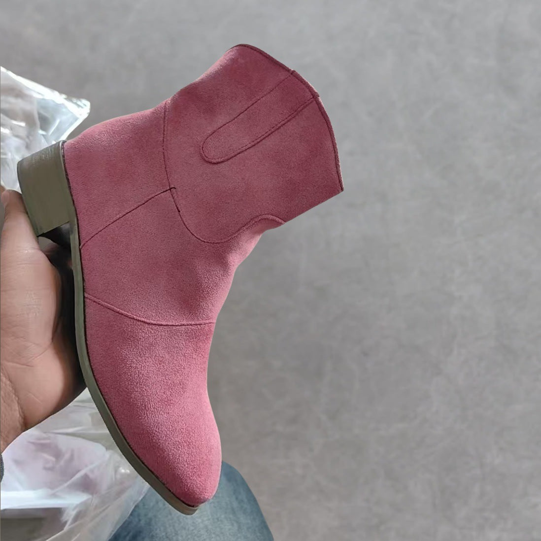Vintage Suede Martin Boots with Round Toe