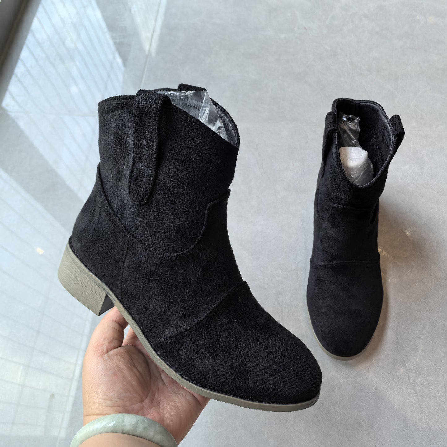 Vintage Suede Martin Boots with Round Toe