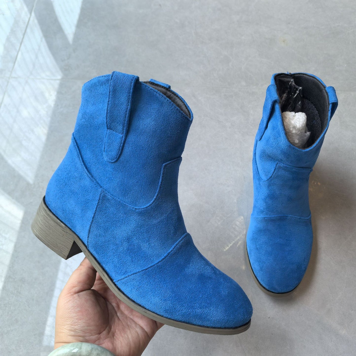 Vintage Suede Martin Boots with Round Toe